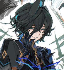 Headshot Sketch + color chibi